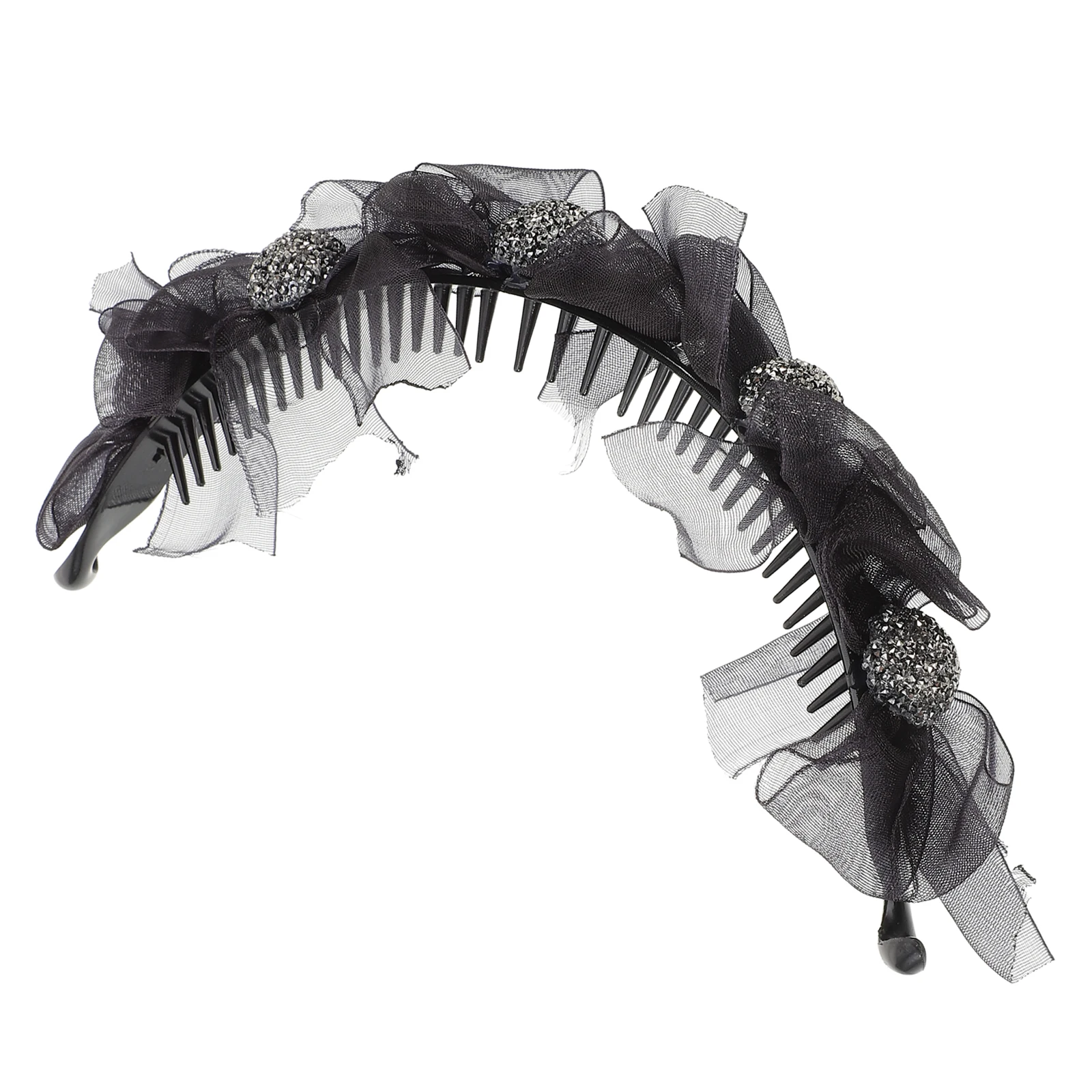 

Mesh Headband Claw Clip Large Bowknot Jaw Clips For Women Thick Fine Hair Party Wedding Prom Everyday Use Hair Accessories