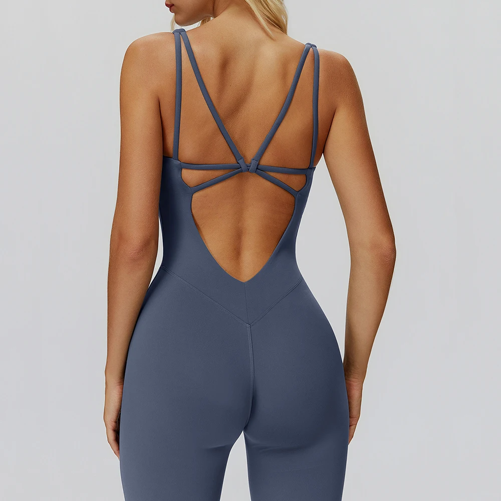 

Sexy Backless One-piece Yoga Suit Women Gym Rompers Quick Dry Yoga Clothing Workout Bodysuits Female Sports Jumpsuit Sportswear