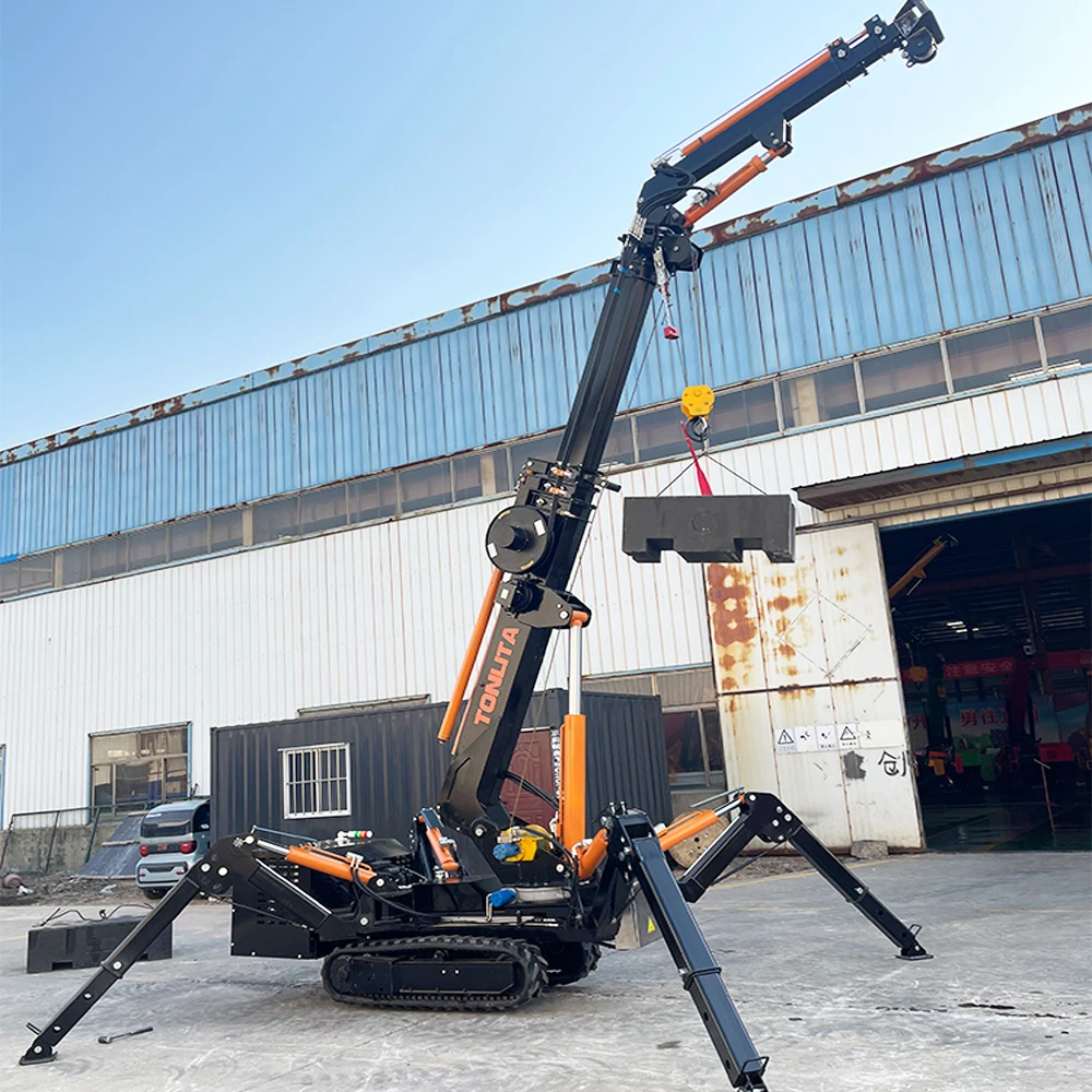 

Remote Control 1.2T 3T Spider Crawler Crane with Fly Jib Small 3 Ton Spider Crane for Construction Site Material Handling
