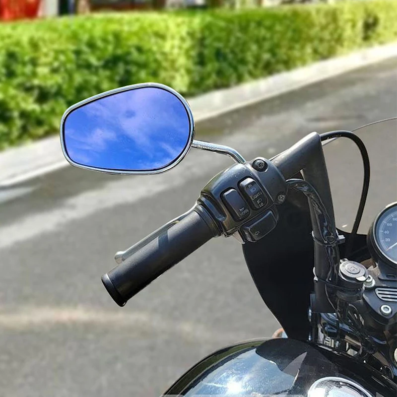 Universal 10MM Motorcycle Rearview Mirror Retro Chrome Side Convex Mirrors for Honda CB650R PCX125 Suzuki SV400 GSX650F DR350