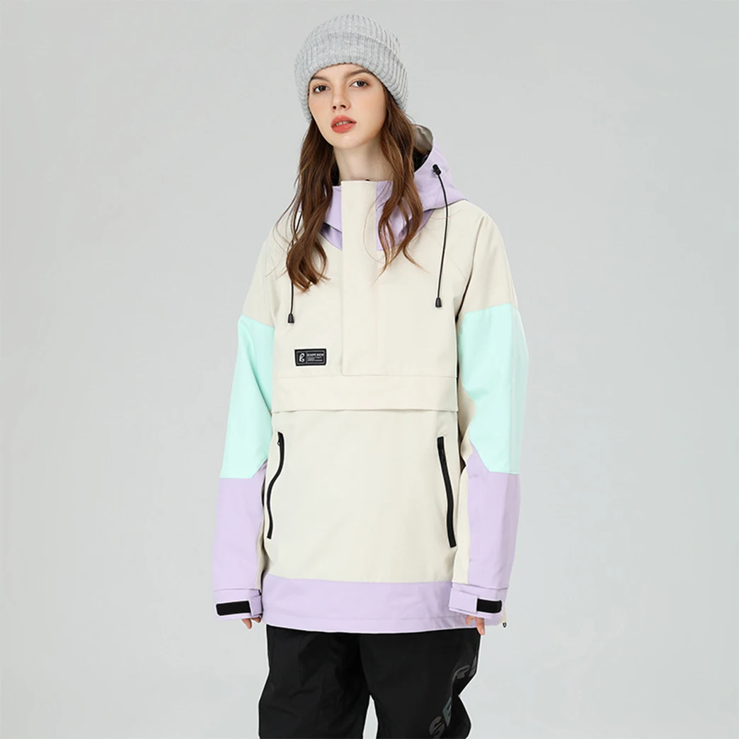 Veste de ski imperméable et respirante pour homme et femme, combinaison de snowboard, design de couleur à la mode, coupe-vent, hiver, 600