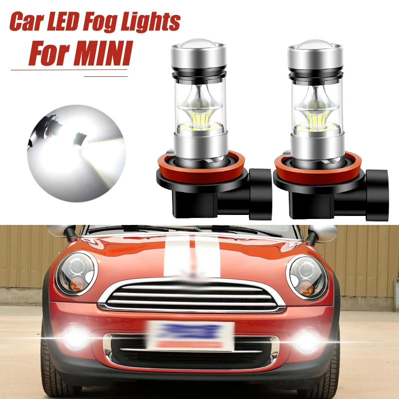 2pcs Canbus NO Error H11 H8 LED Bulbs Car Fog Lights For Mini Cooper R56 R57 R58 R50 R53 F55 F56 Jaguar XE XF Pontiac Saab 9-3