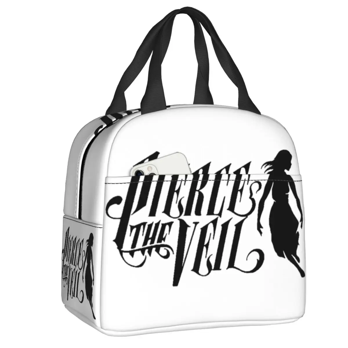 Custom Rock Band Pierce Veil Insulated Lunch Bags for Work School Leakproof Thermal Cooler Lunch Box Women Children