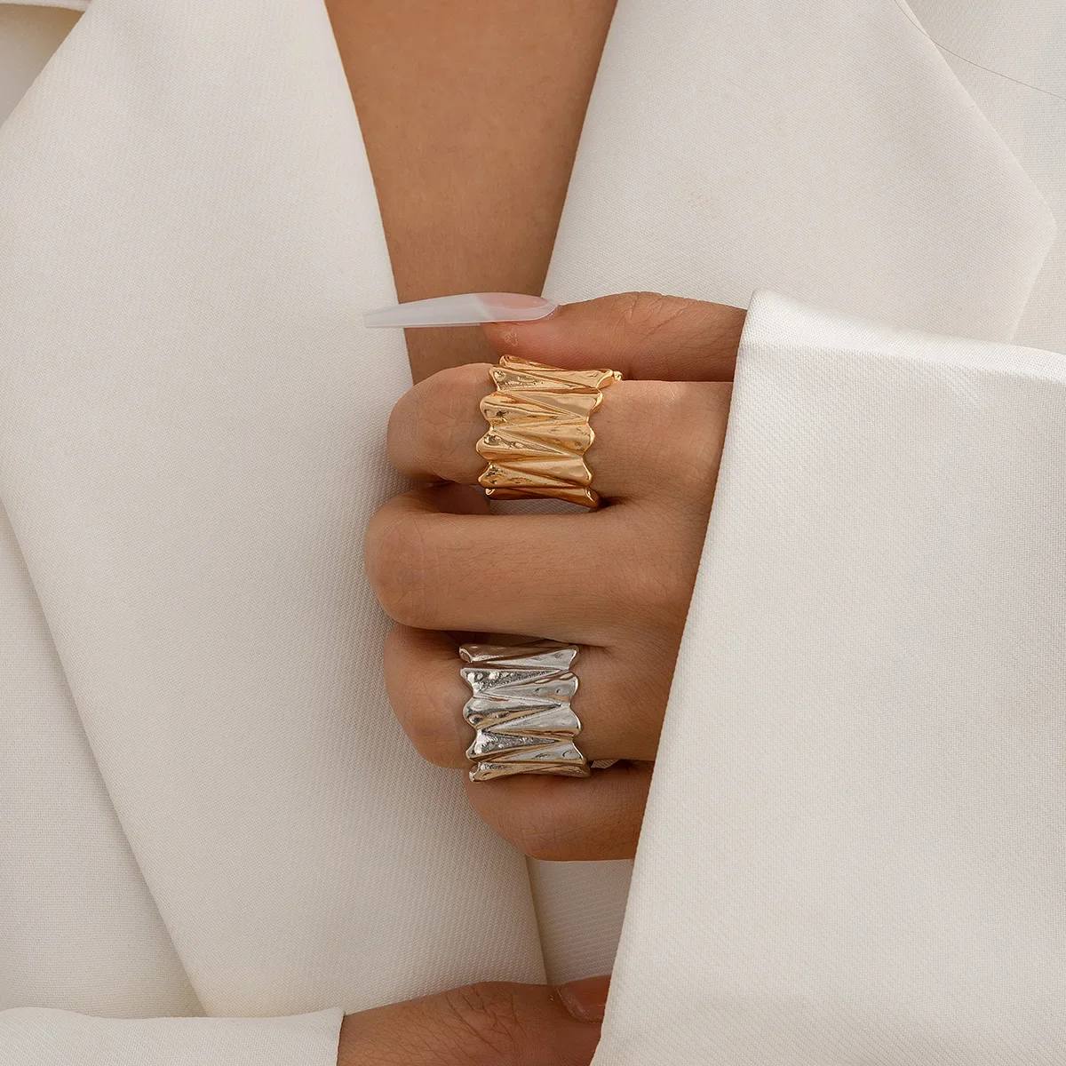 Hip Hop Rings Stainless Steel Ring Woman Official-website Luxury Replica 2024 for You Irregular Fashion Women's Jewelry Sets