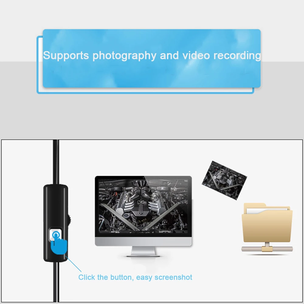 Endoscope Camera For Mobile Phone Softwired USB Mini Endoscope With 6 LED Lights 7mm 3 in 1 TYPE-C Waterproof For Android