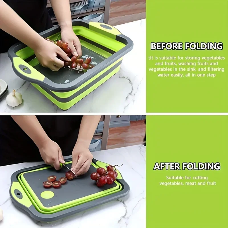 Portable Folding Wash Basin with Built-in Sink & Storage, Space Saving Collapsible Sink for Outdoor Camping Travel Home Use