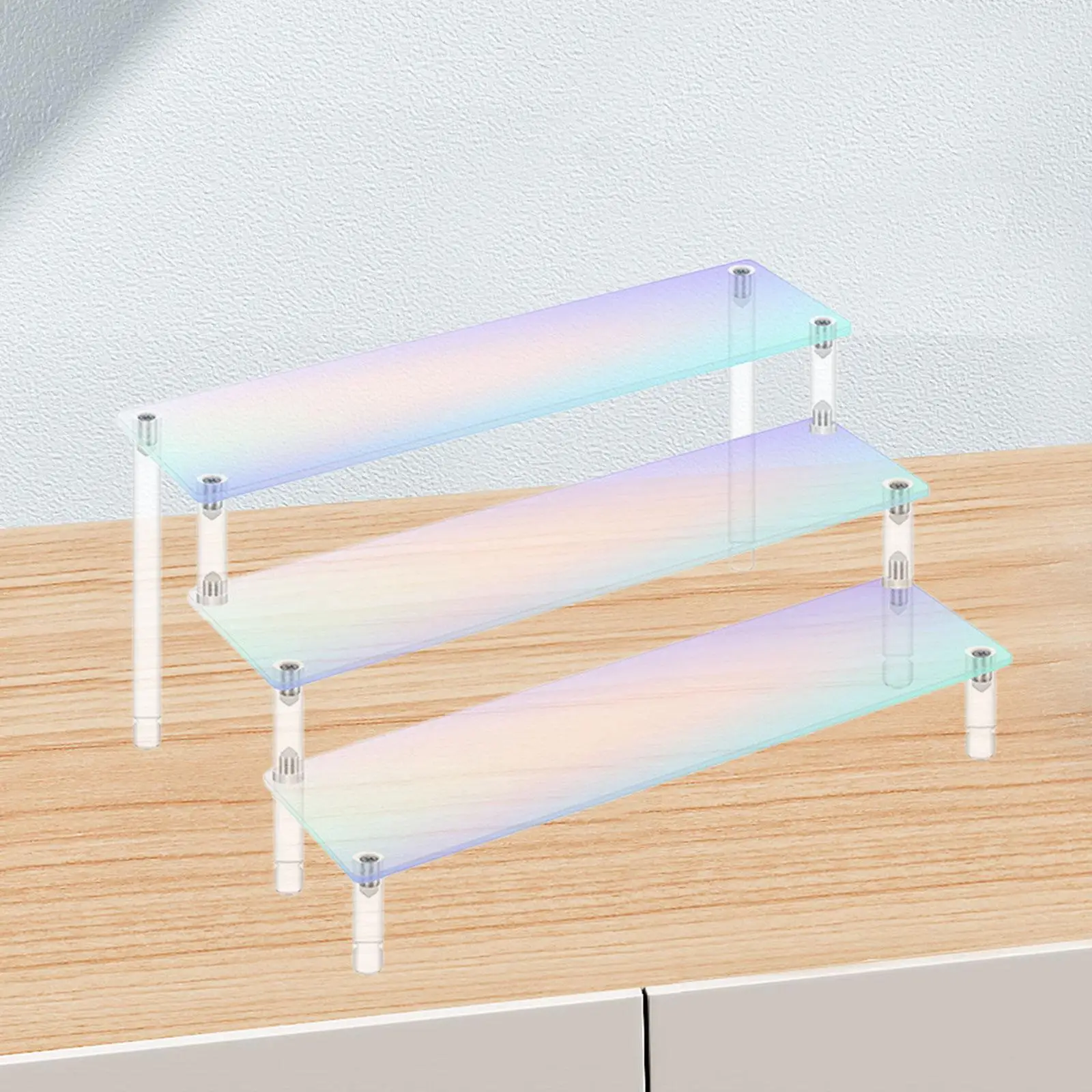 Acrílico Riser Display Shelf, Collectibles Display Stand para Buffets