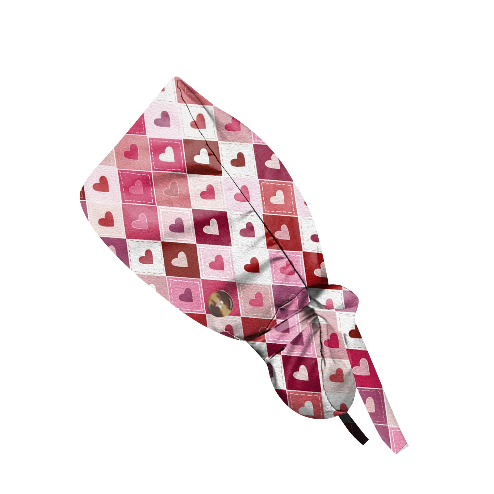 

Surgical Dust-Proof Hat with Button Fashionable Love Print Work Cap Casual Women's Ponytail Cap Adjustable Nursing Hats