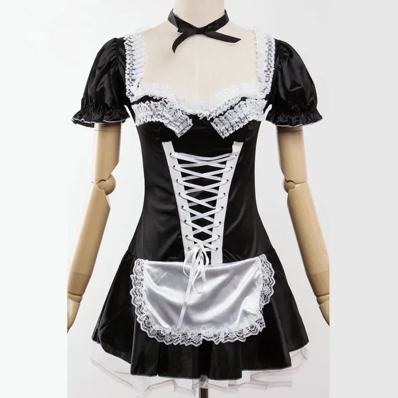 Women Maid Outfit Cute Sexy Erotic Lolita Costume Waitress Maid Uniform Apron Dress Cosplay Halloween Party