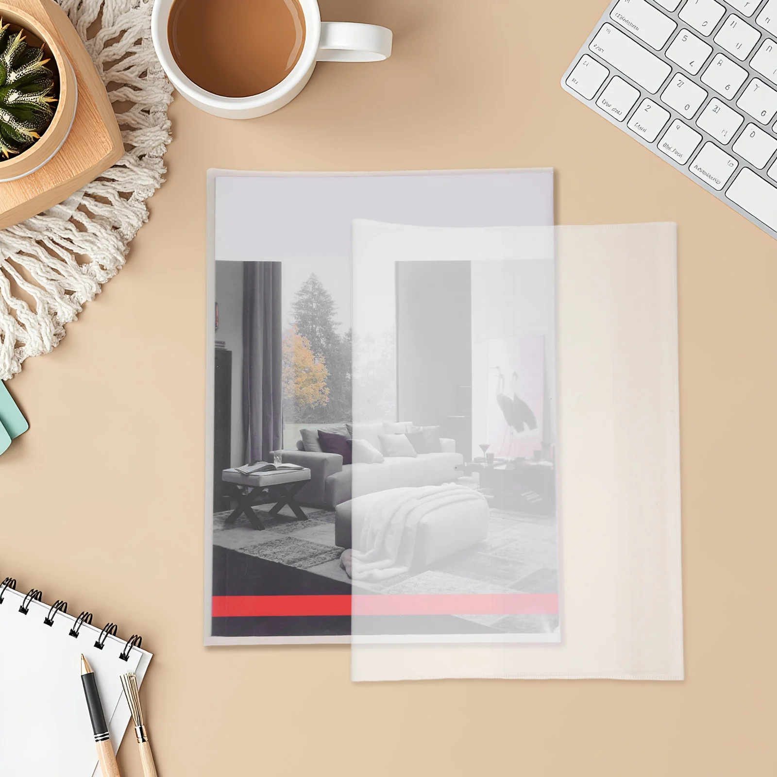 20Pcs Transparent Book Cover Protector Clear for Hardcover Books Textbook Protection School Library Reusable Book Sleeve