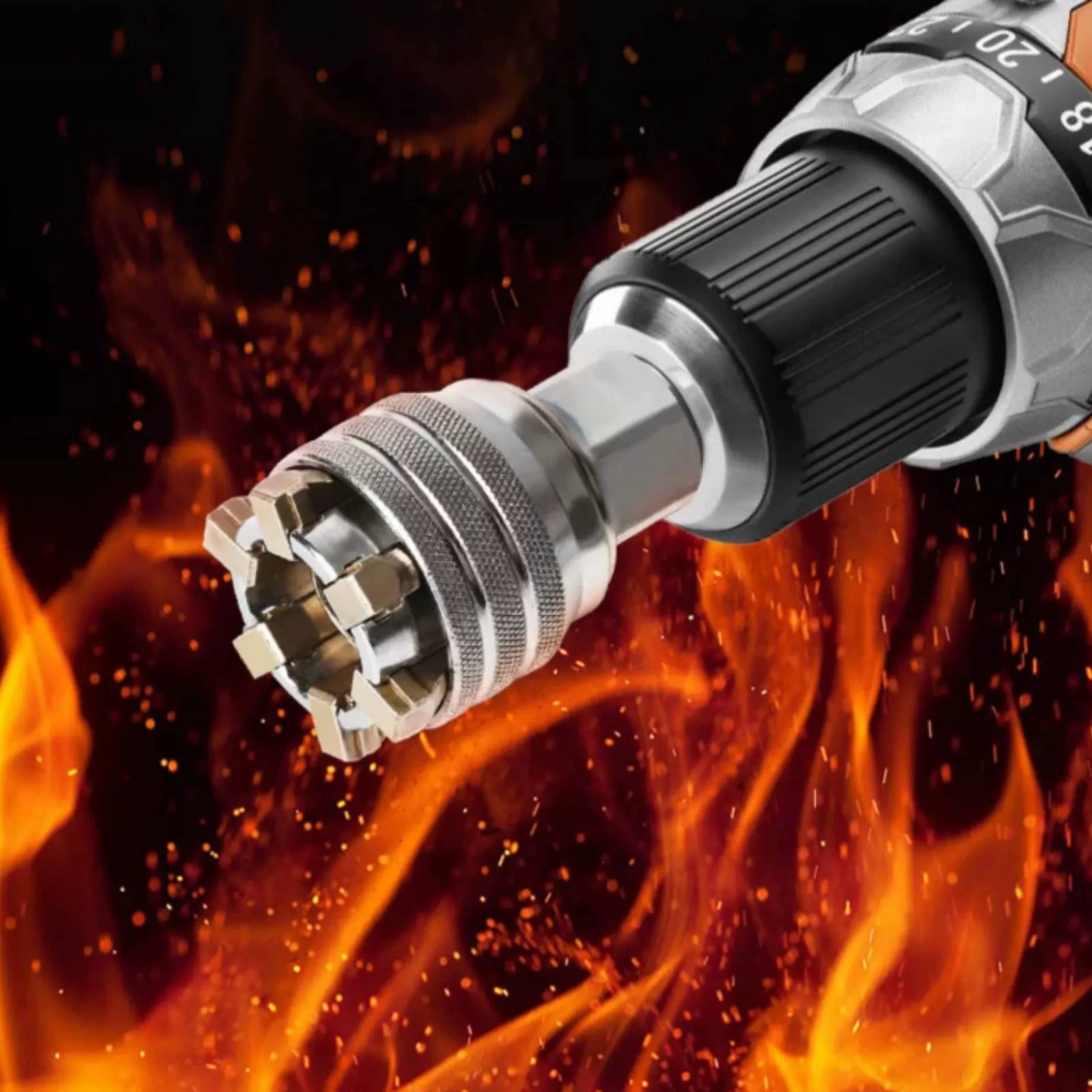 Socket Adapter with Extension Rod Knurled 3/8-Inch Drive Adapter Tool Corrosion-Resistant Extended Service Life for Mechanics