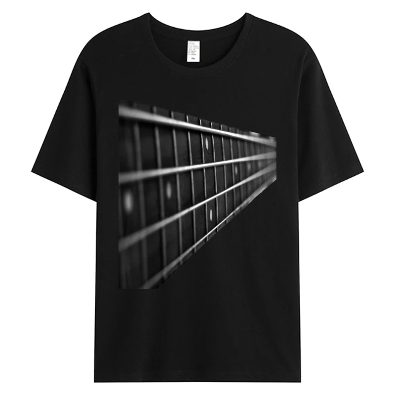 

Adult Unisex Bass Guitar Music Men's Tshirt Cotton Fabric Graphic T-Shirt For Man Black Short Sleeve Crew Neck Tee Shirts