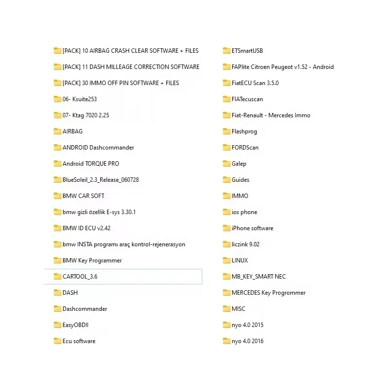 حزمة من البرامج لضبط تصحيح KM DASH MILLEAGE + AIRBAG CRASH CLEAR + IMMO OFF + DASH + IMMO SOFTWARES / إجمالي 32 جيجابايت