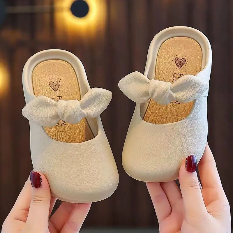 Mother Daughter Family Matching Shoes 2024 New Arrival Mon Daughter Summer Non-slip Soft Slippers Cute Bow Shoes Korean Style