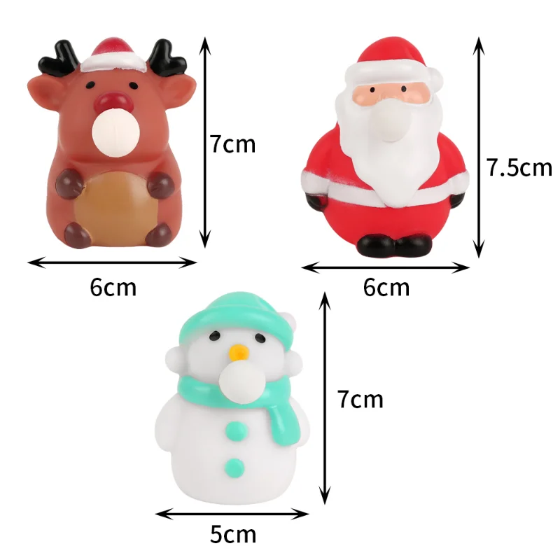 Christmas extrusion Toys Anti Stress Balls Santa Claus Snowman Elk Decompression Squeeze Sensory Toys Kids Christmas Party Gifts