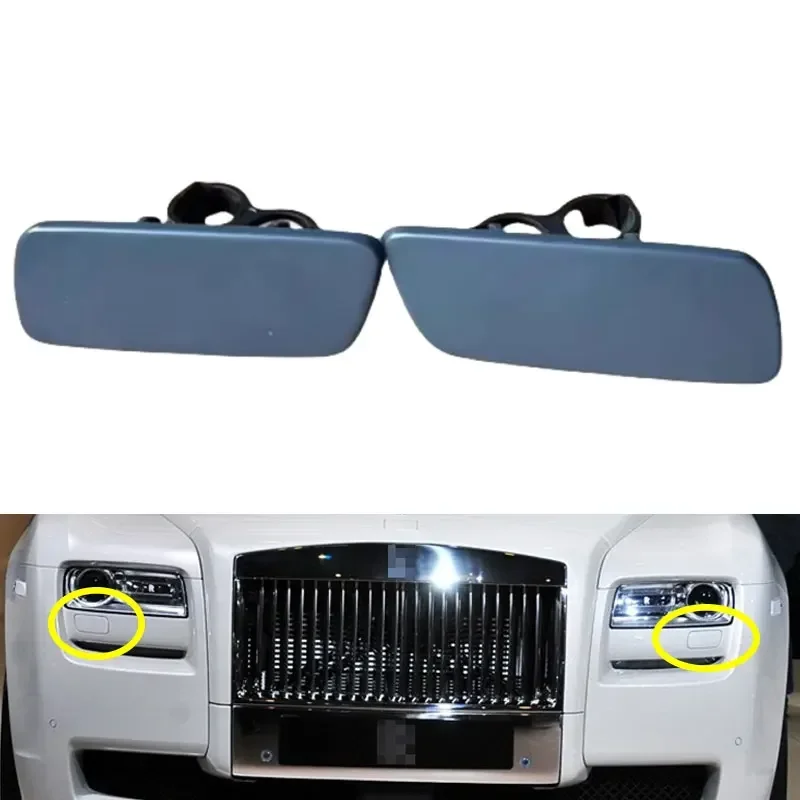 Unpainted Front Left Right Bumper Headlight Washer Nozzle Cover Headlamp Water Cap For Rolls-Royce Ghost 2010-2014