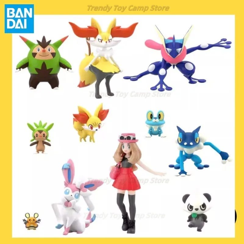 PreventaBandai Escala original Mundo Carlos Área Greninja Froakie Pancham Fennekin Corte plano Dedenne Serena Juguete de personaje de dibujos animados.