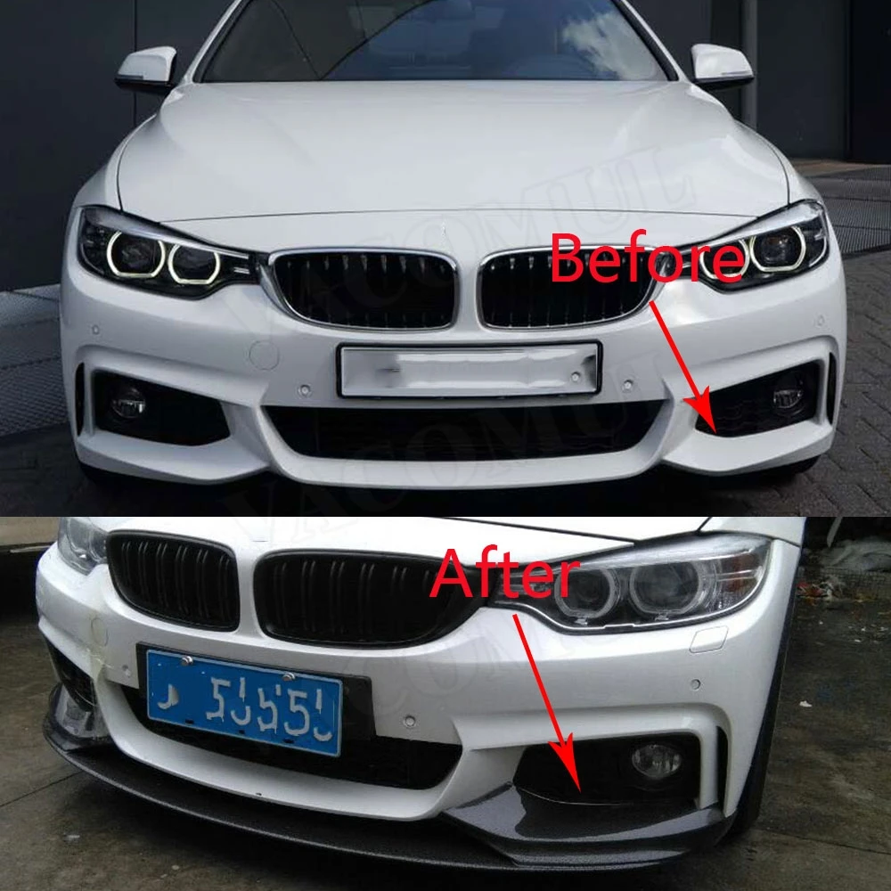 Carbon Fiber Front Lip Spoiler Bumper Chin Protector for BMW 4 Series F32 F33 F36 M Style 2014 2015 2016 2017 2018