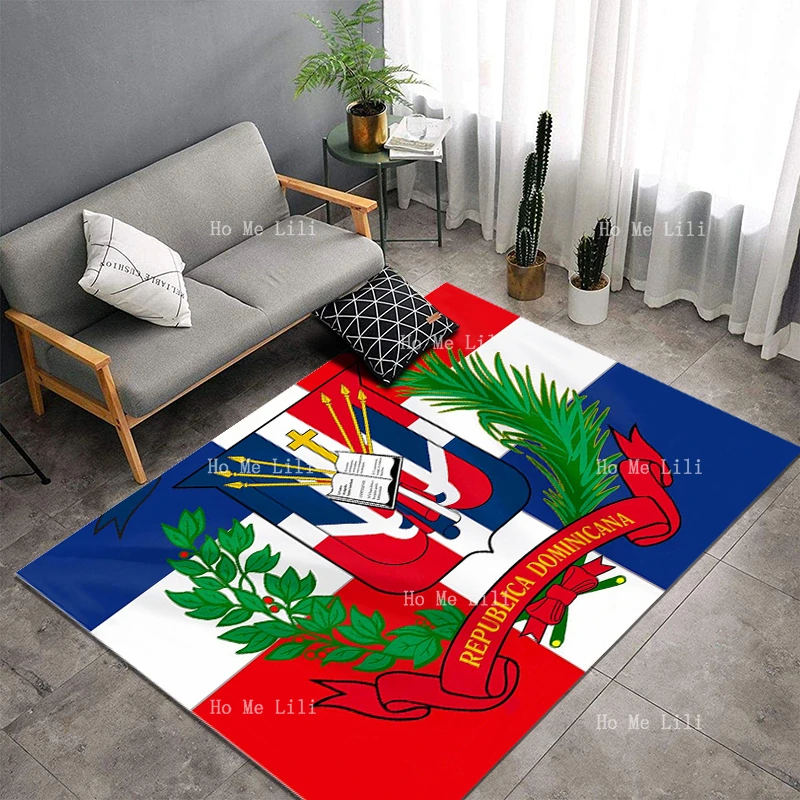 The National Emblem Of The Dominican Republic And The Rare Double-headed Eagle Non Slip Flannel Carpet