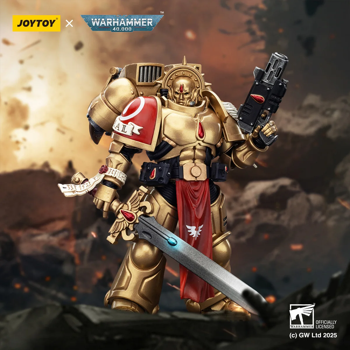 ฟิกเกอร์ JOYTOY Warhammer 40K ขนาด 1/18 บลัดแองเจิลส์ แซงกัวร์นารี การ์ด 1 ฟิกเกอร์อนิเมะ ของเล่นโมเดล