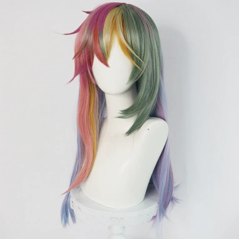 Rainbow Dash Cosplay Wigs Long Hair Halloween Christmas Role Play Costume Wigs