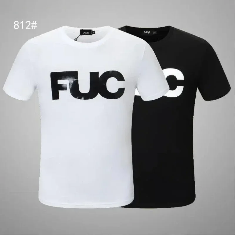 BLACK COLORS New Short-sleeved ICON T-shirt Men's Letter Printing Fashion Trend DSQ2 Summer COTTON Shirt