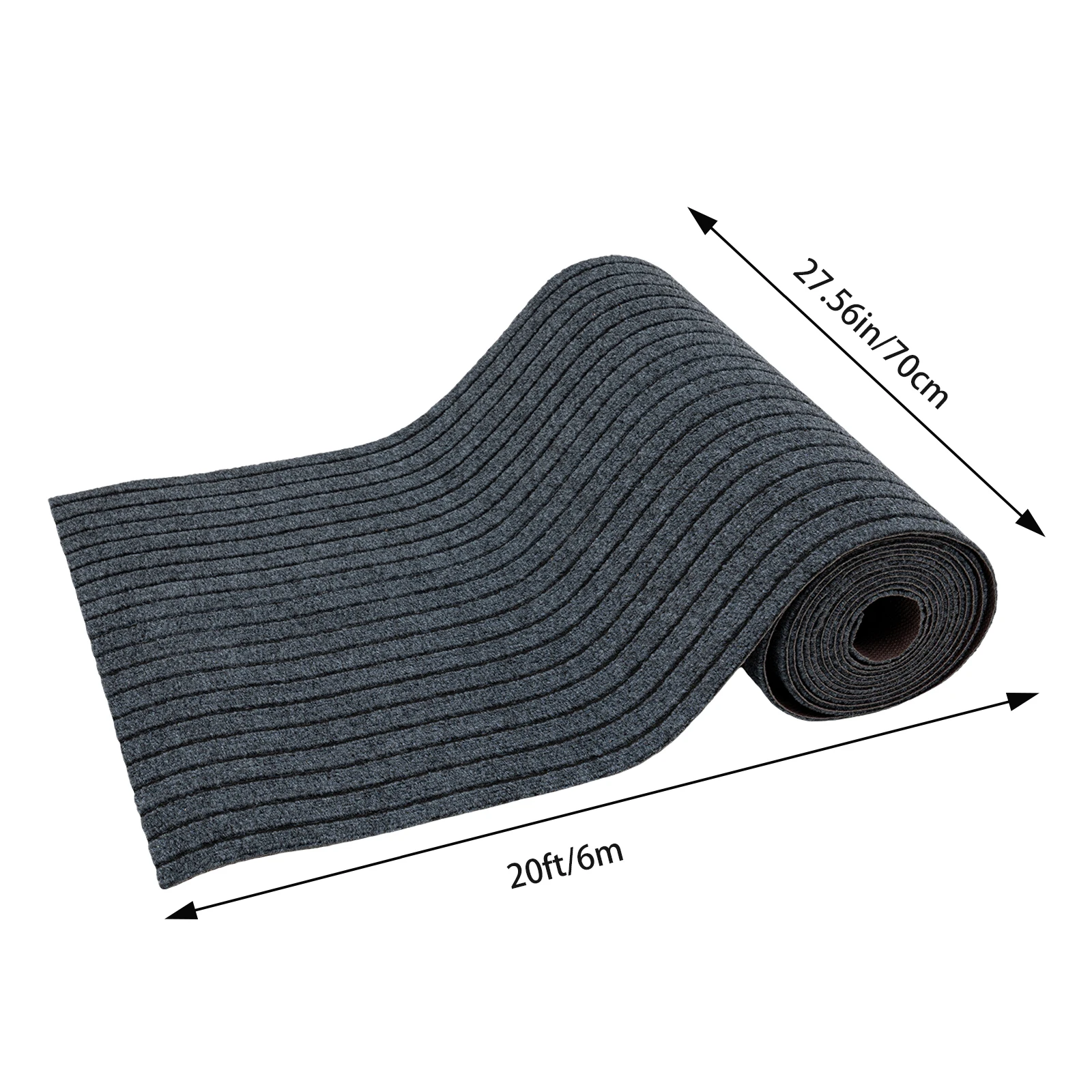 Black Grey TPR, Polyester Indoor Floor Protector, Protective Stair Covers, Non-Slip Carpet Stair Runner