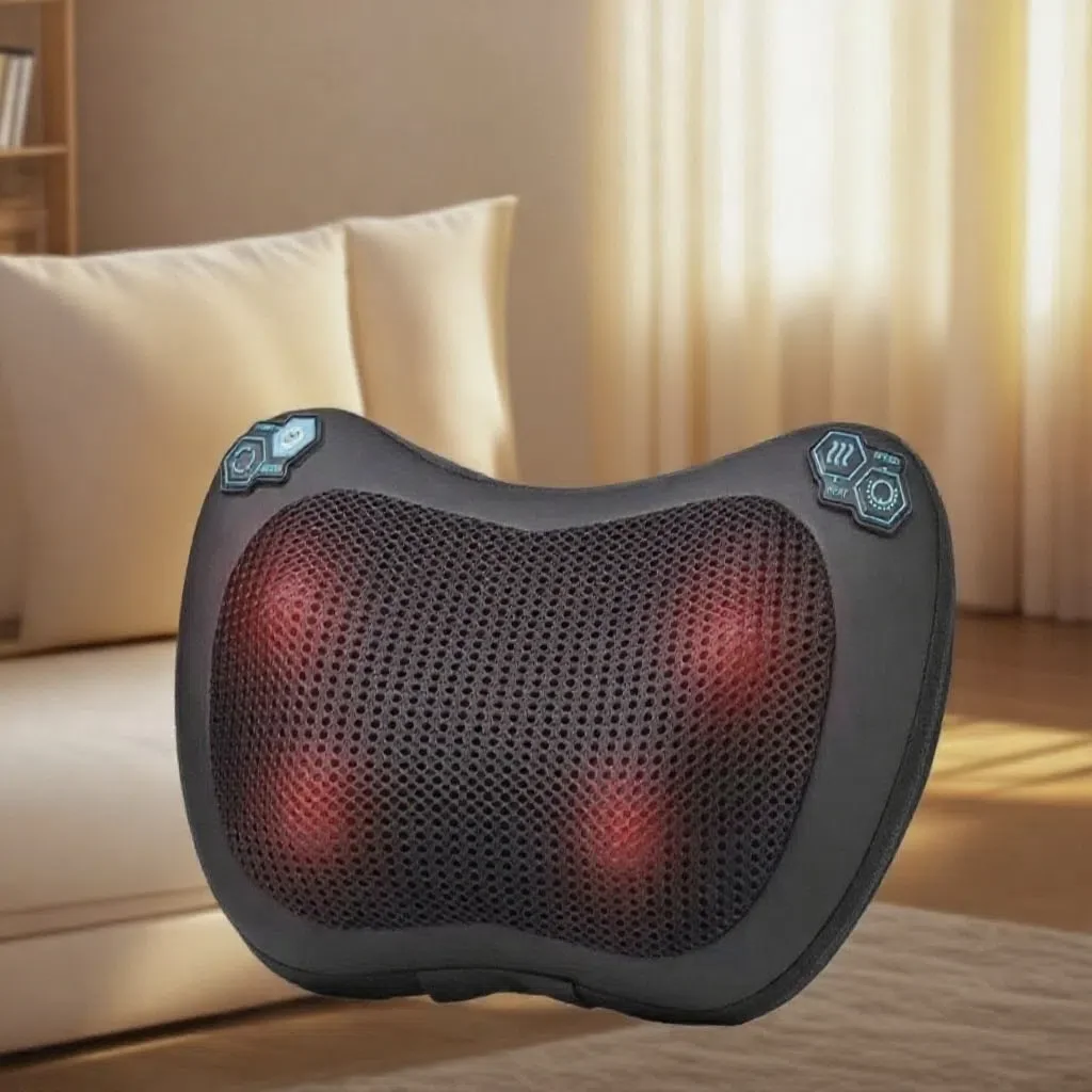 Oreiller de Massage du cou pour la maison et la voiture, compresse de chaleur infrarouge, pétrissage des épaules, taille, dos, masseur, cadeaux pour Parents