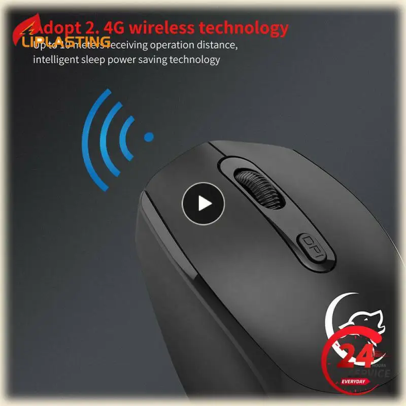 2.4G Wireless Mouse Metal Noiseless Silent Click Optical 2400dpi Mouse Rechargeable 2 Keys Gaming Mouse For Computer Laptop PC