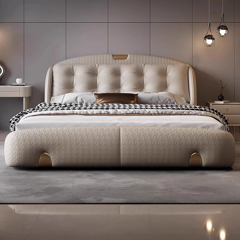 *s. 150x200 180x200 Cm Luxury Modern Leather Double Bed 2 People Full Size Bed Frame Beds Bases And Bed Frames Bedroom Furniture