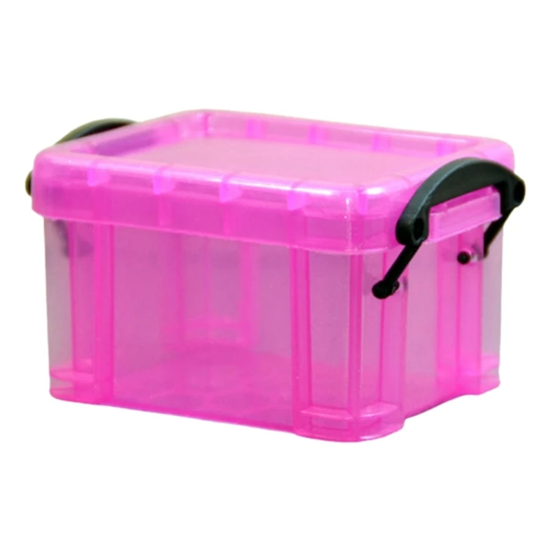 Mini Plastic Box Rectangular Storage Box with Locking Lid Dustproof Jewelry Storage  Container for Small Items