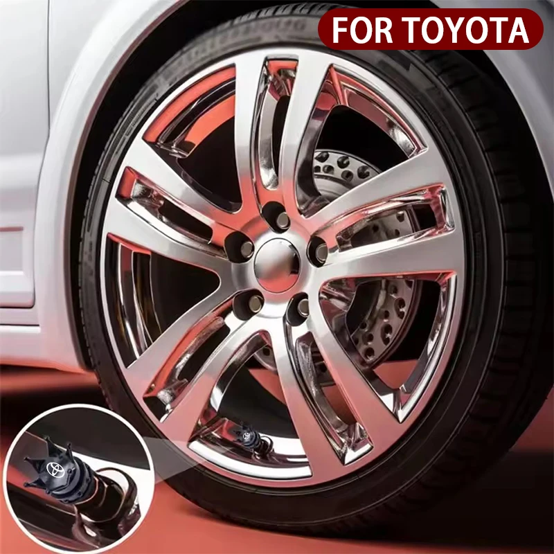 4 قطعة قبعات جذع صمام الإطارات على شكل تاج ، غطاء قبعات الهواء ، أغطية صمامات مقاومة للغبار والماء من سبائك الألومنيوم لجميع تويوتا #5