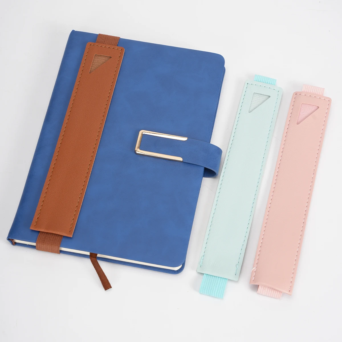 1pc Elastic Notebook Band Holders Adjustable Pen Sleeve Pouch PU Leather Adjustable Pencil Holder Straps for Notebook Planners B image 5