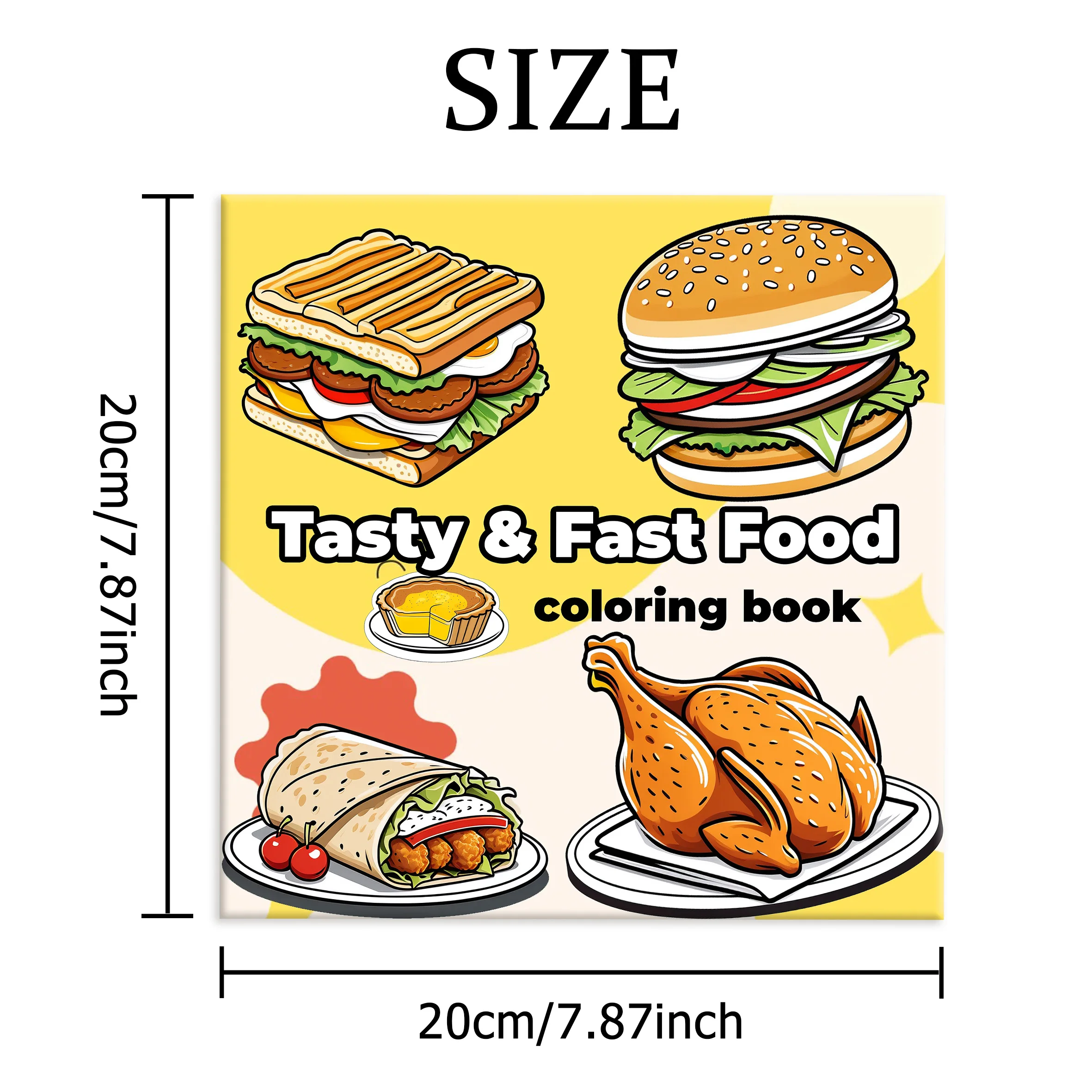 FOOD Bold-easy Patterns Coloring Book for Adults Cute Drawing Book Perfect Gift for Party and Birthday