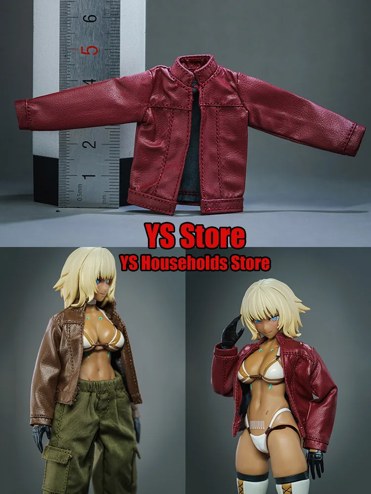 

1/12 мобильный костюм для девочек, красное кожаное пальто, армейский зеленый повседневный комбинезон, боевые штаны, одежда, игрушки, аксессуар, подходит для женской фигуры 6 дюймов