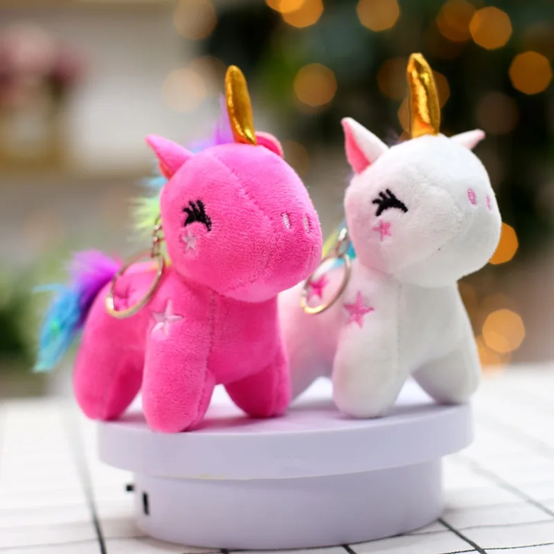 

50pcs Unicorn Plush Toy Doll Keychain Wholesale Small Pendant Bag for Girlfriend Soft Cute Unicorn Charms Wholesale Bulk