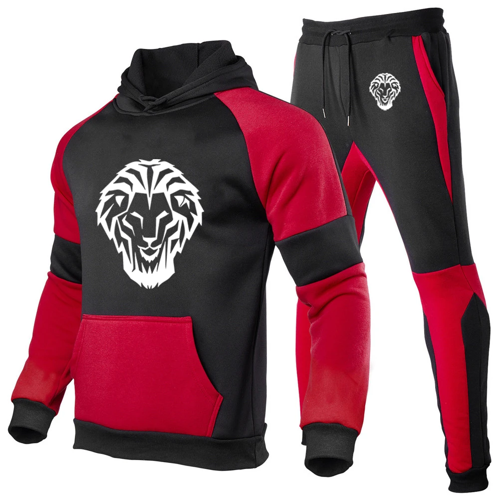 2025 Men's Spring And Autumn Leon Athletic Club de Bilbao Print New Patchwork Set Casual Hoodies+Sweatpant Harajuku Suit