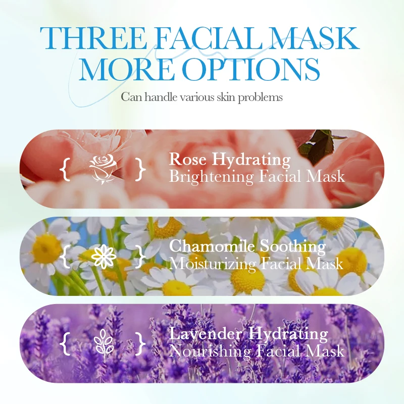ZOZU Fruit Face Mask  Natural Fruit Plant Moisturizing Oil-Control Lavender Chamomile Rose Facial Masks Skin Care 1PC