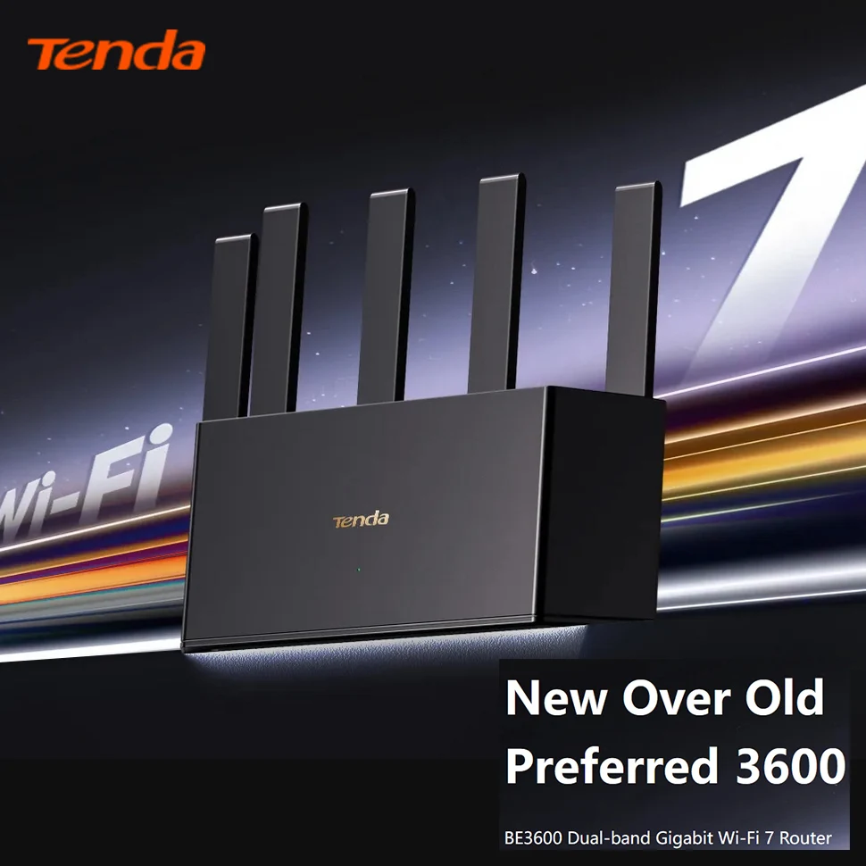 Tenda Router BE3600 WiFi 7 Dual-Band 1GHz CPU Gaming Acceleration 3570Mbps Gigabit WAN LAN Mesh Network Repeater VPN NFC CE3L