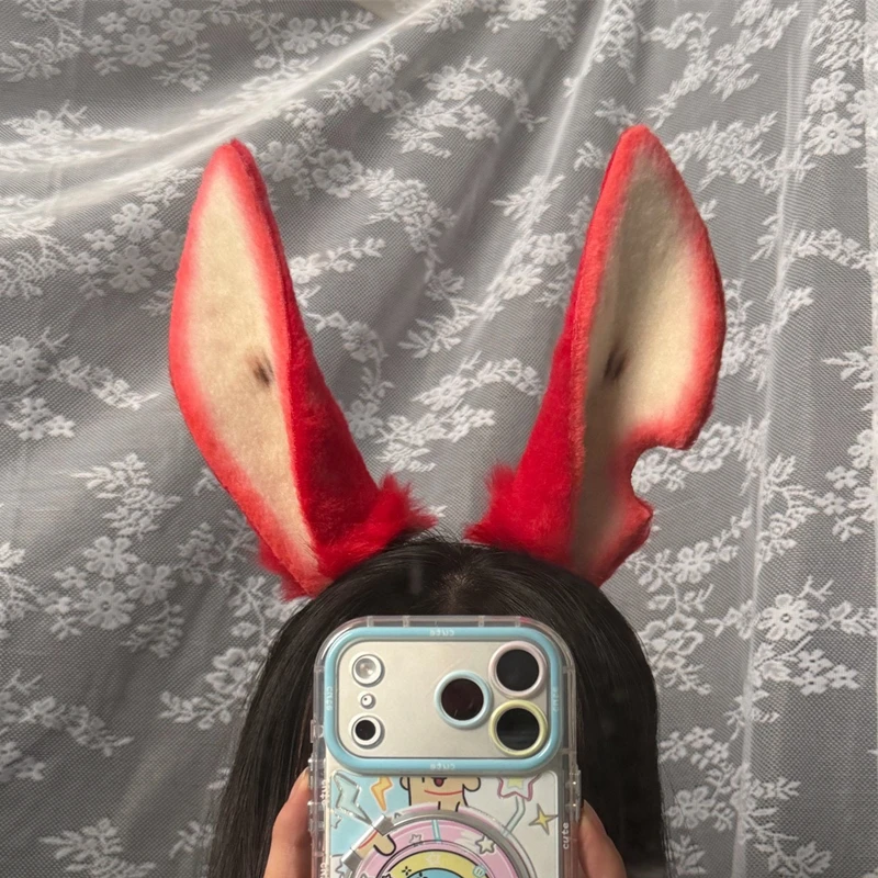 Handmade Halloween Hair Accessories Big Size Rabbit Buuny Ears Cute Hairhoop Lovely Headwear Beast Christmas Cosplay Prop