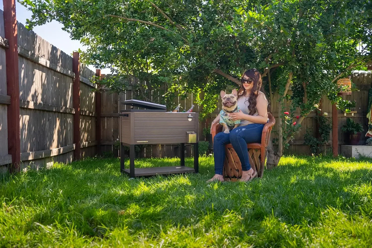 80-Quart Outdoor Patio Cooler with Wheels | Beverage Rolling Cooler for Backyard Deck