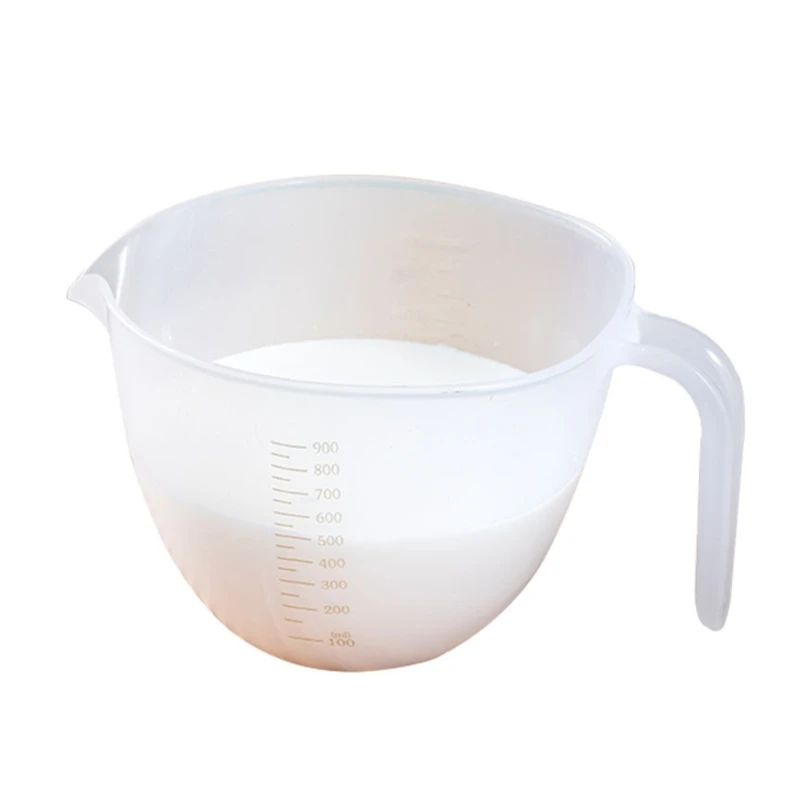 367A Useful Egg Liquid Mixing Cup Built-in Filter Plate Stirring Clear Transparent Visible Egg Beating Bowls Measuring Cups