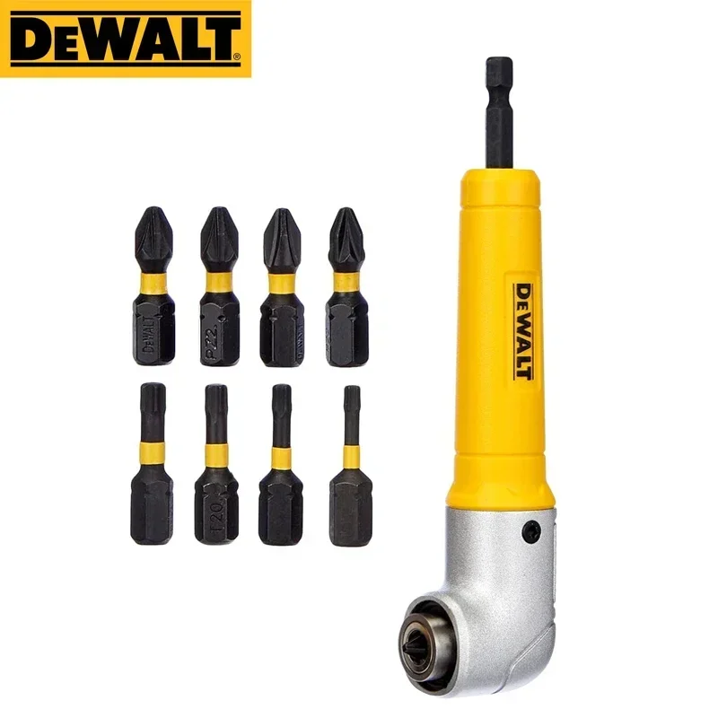 DEWALT DT71517T Right Angle Adapter Torsion Drill Attachment Hex Shank Drill Bit Flexible Torsion Zone With 10Pcs Bits