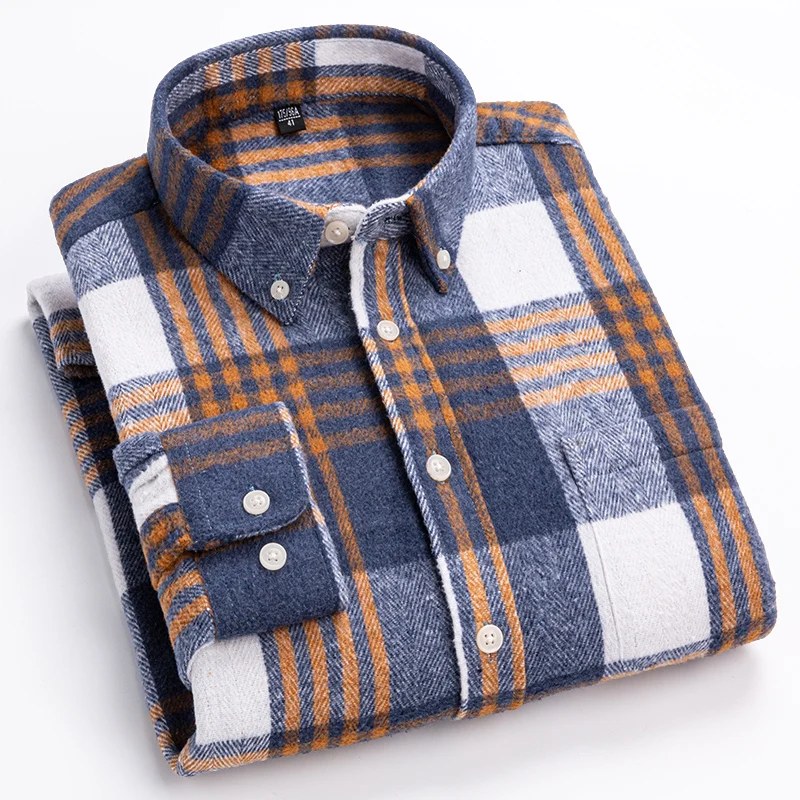 New in shirt plus size 7xl100%cotton long-sleeve shirts for men slim fit casual plain shirt soft keroan designer plaid clotheing