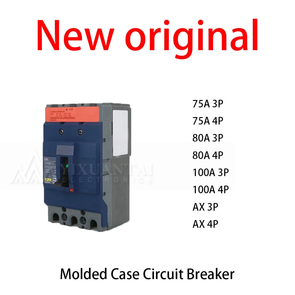 1Pcs/Lot  New original  75A 3P 75A 4P 80A 3P 80A 4P 100A 3P 100A 4P AX 3P AX 4P Molded Case Circuit Breaker