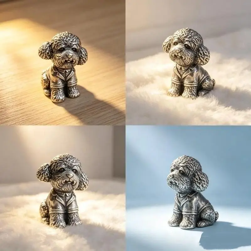 Vintage Dog Figurine Exquisite Carving Durable Alloy Build For Home Decor Dog Lover Gifts