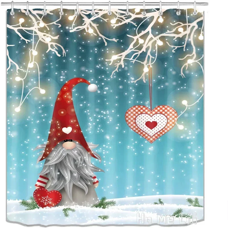 

Christmas Gnomes Funny Santa Claus Fabric By Ho Me Lili Shower Curtain Polyester Waterproof Bathroom Decor With Hooks