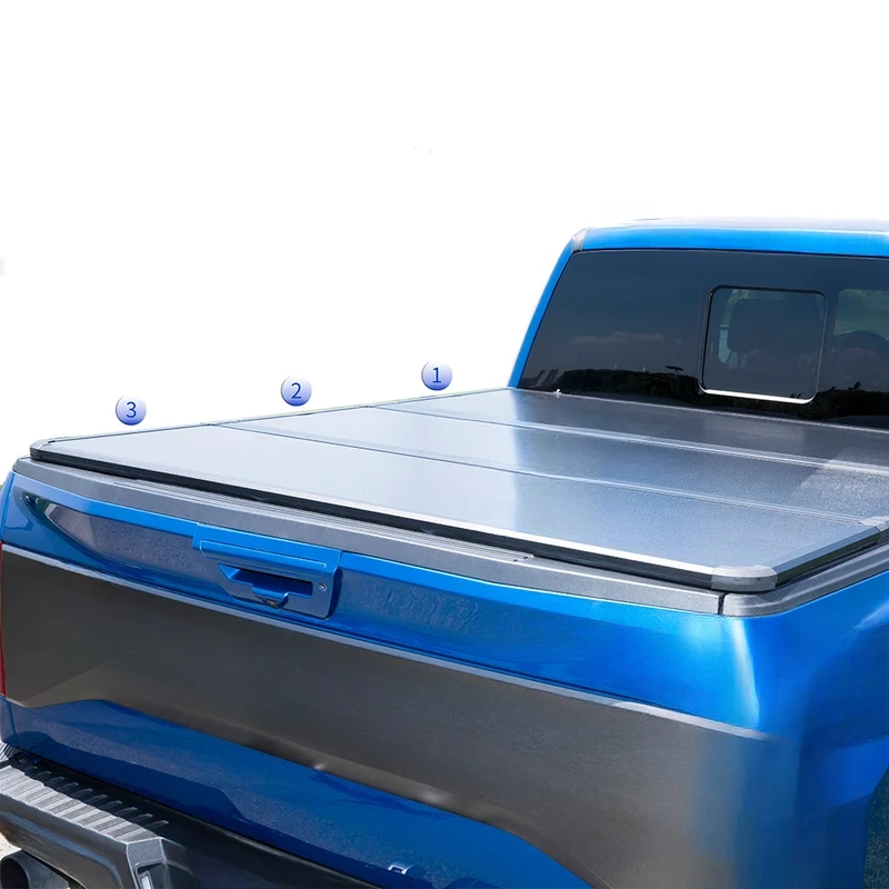 

Hot Selling 5.8ft Tri Fold Tonneau Cover Waterproof Hard Pickup Truck Exterior Car Accessories