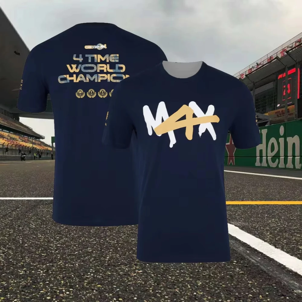 

2025 Summer New Racing World Champion MAX Verstappen Fans Shirts Men and Women Clothes Summer Breathable Sports Casual T-shirts
