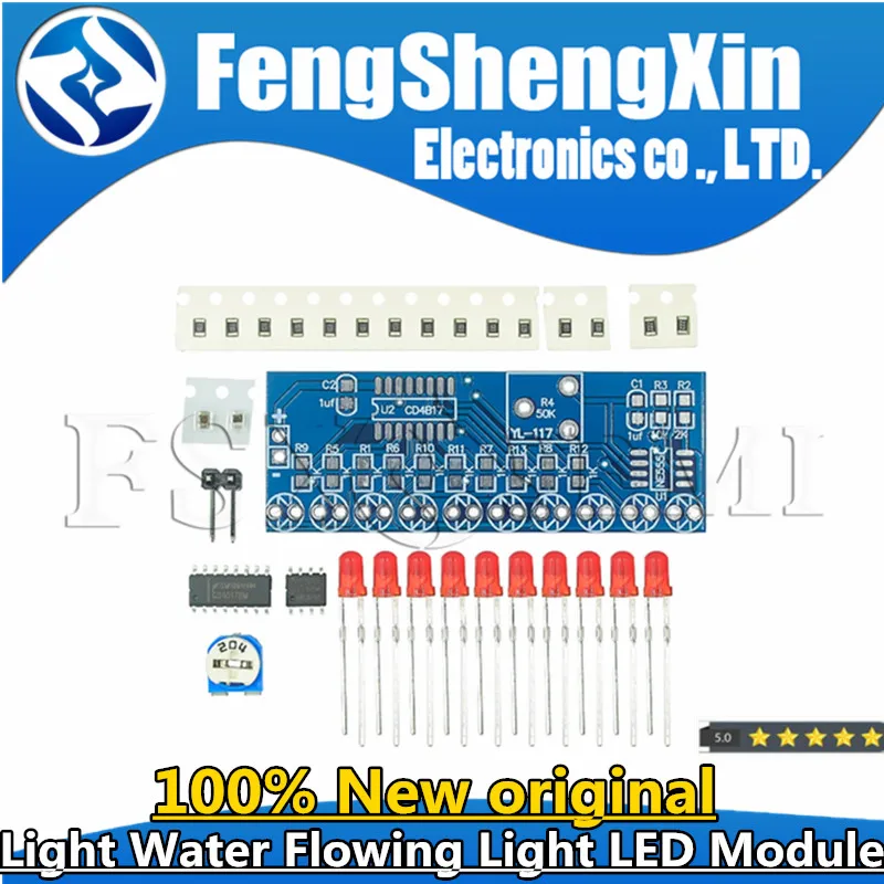 Smart Electronics Kits NE555+CD4017 Light Water Flowing Light LED Module DIY Kit